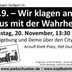Programm Samstag, 20. November, 13:30 Uhr
