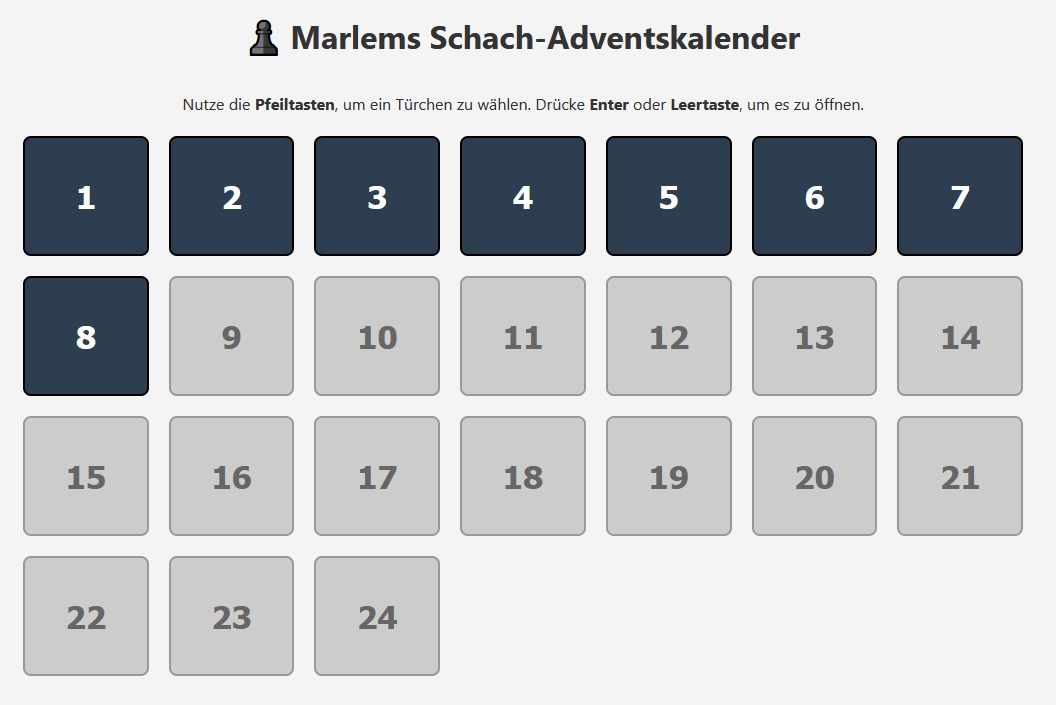Schach-Adventskalender von Marlem Software
